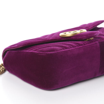 Gucci Velvet Matelasse Small GG Marmont Shoulder Bag Fuchsia Violet Cyclamen 5 of 8