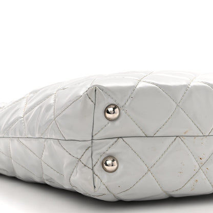 Chanel Vinyl Quilted In The Business North South Tote Light Grey 9 of 11