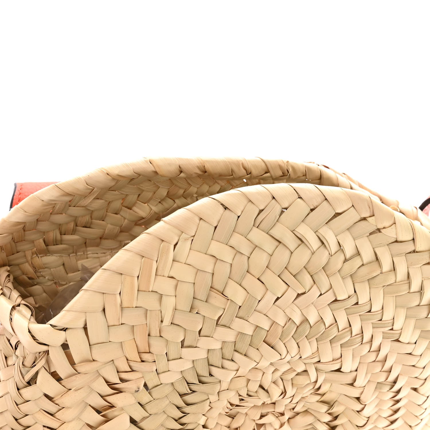Chloe Raffia Calfskin Marcie Basket Small Marcie Round Crossbody Bag Orange Fizz 11 of 13