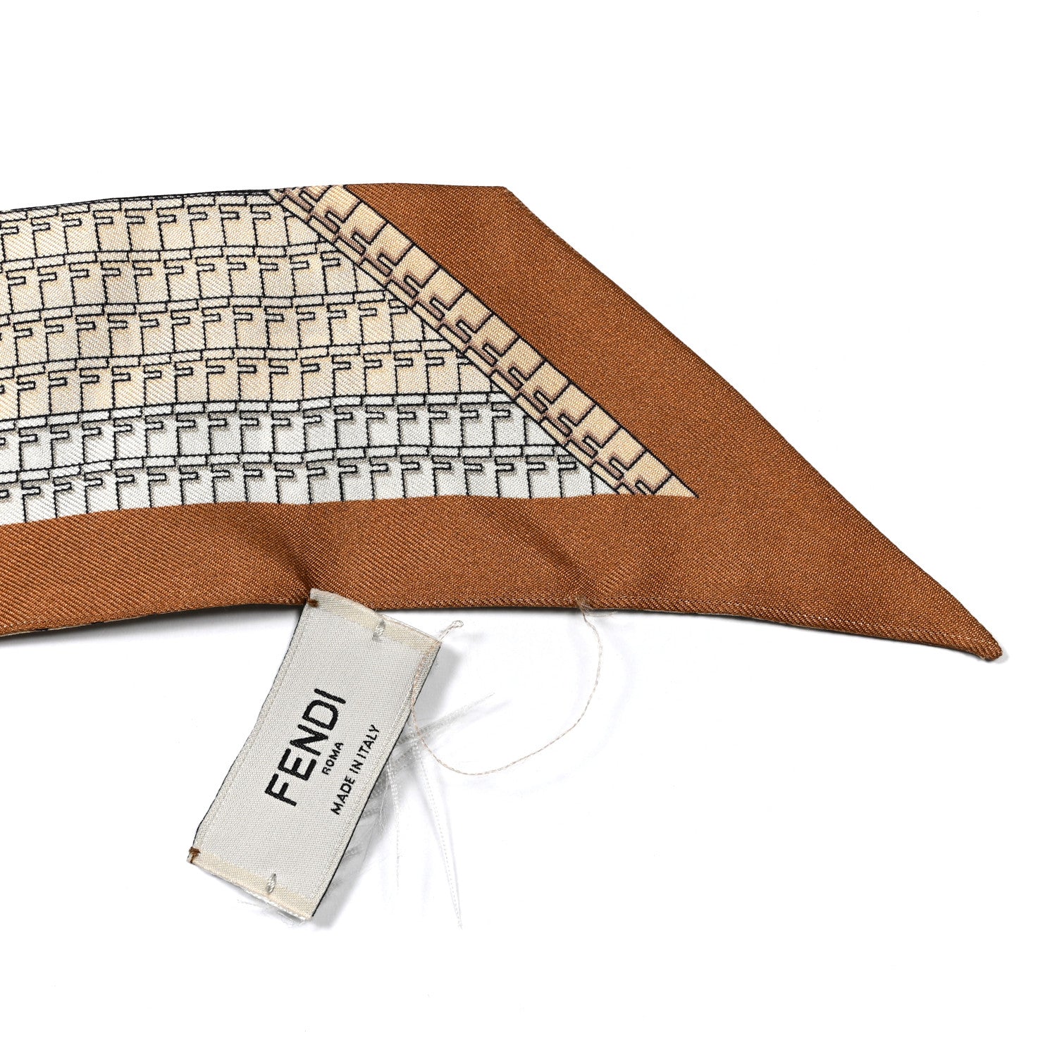 Fendi Silk FF Wrappy Bandeau Brown 3 of 3