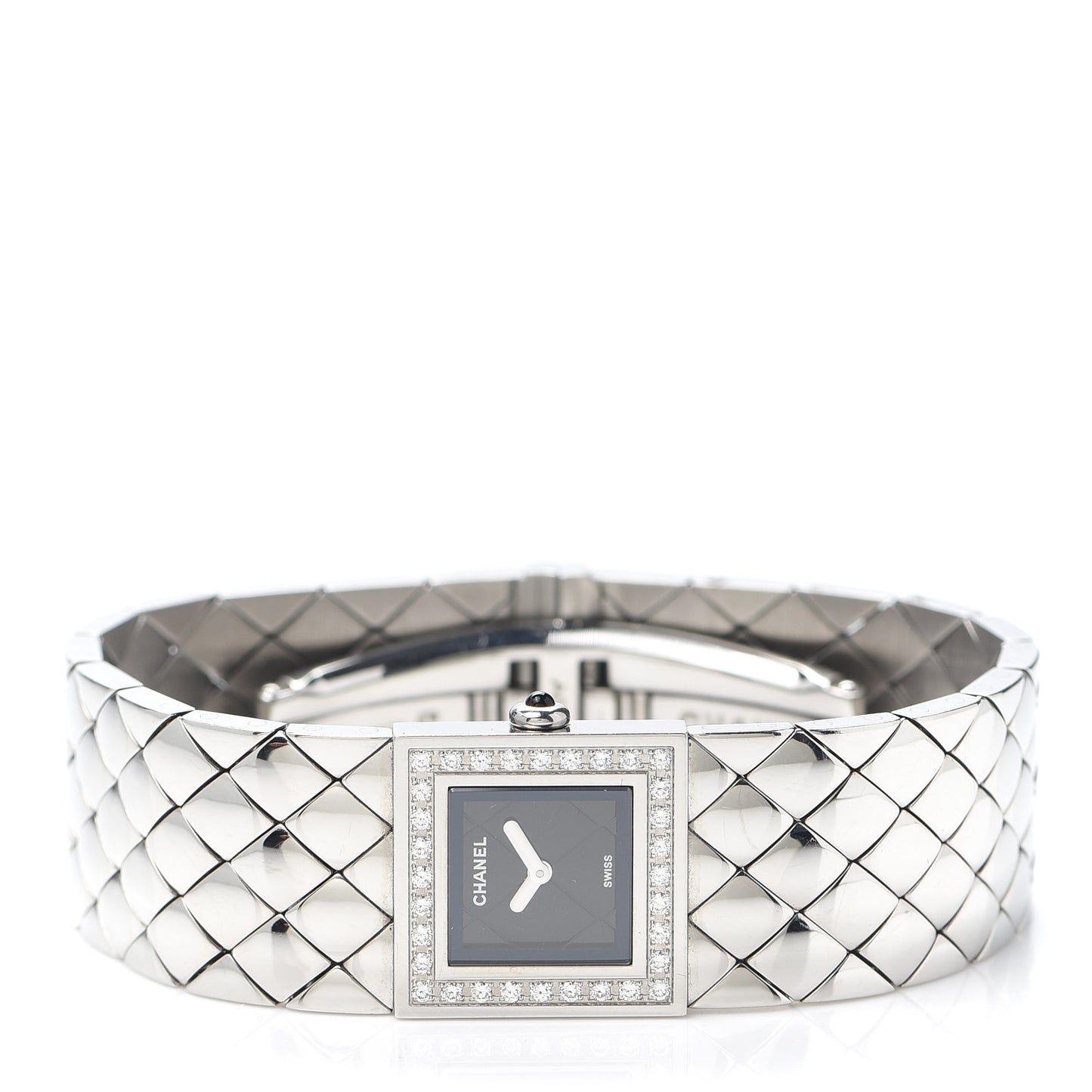 Stainless Steel Diamond 19mm Matelasse Quartz Watch