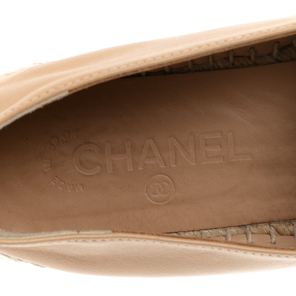 Chanel Lambskin CC Espadrilles 40 Beige Black 8 of 9