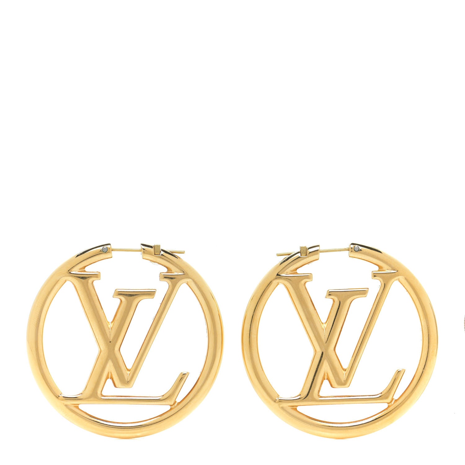 Louis Vuitton Metal Louise Hoop Earrings Gold 1 of 6