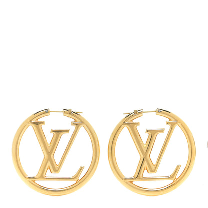 Louis Vuitton Metal Louise Hoop Earrings Gold 1 of 6