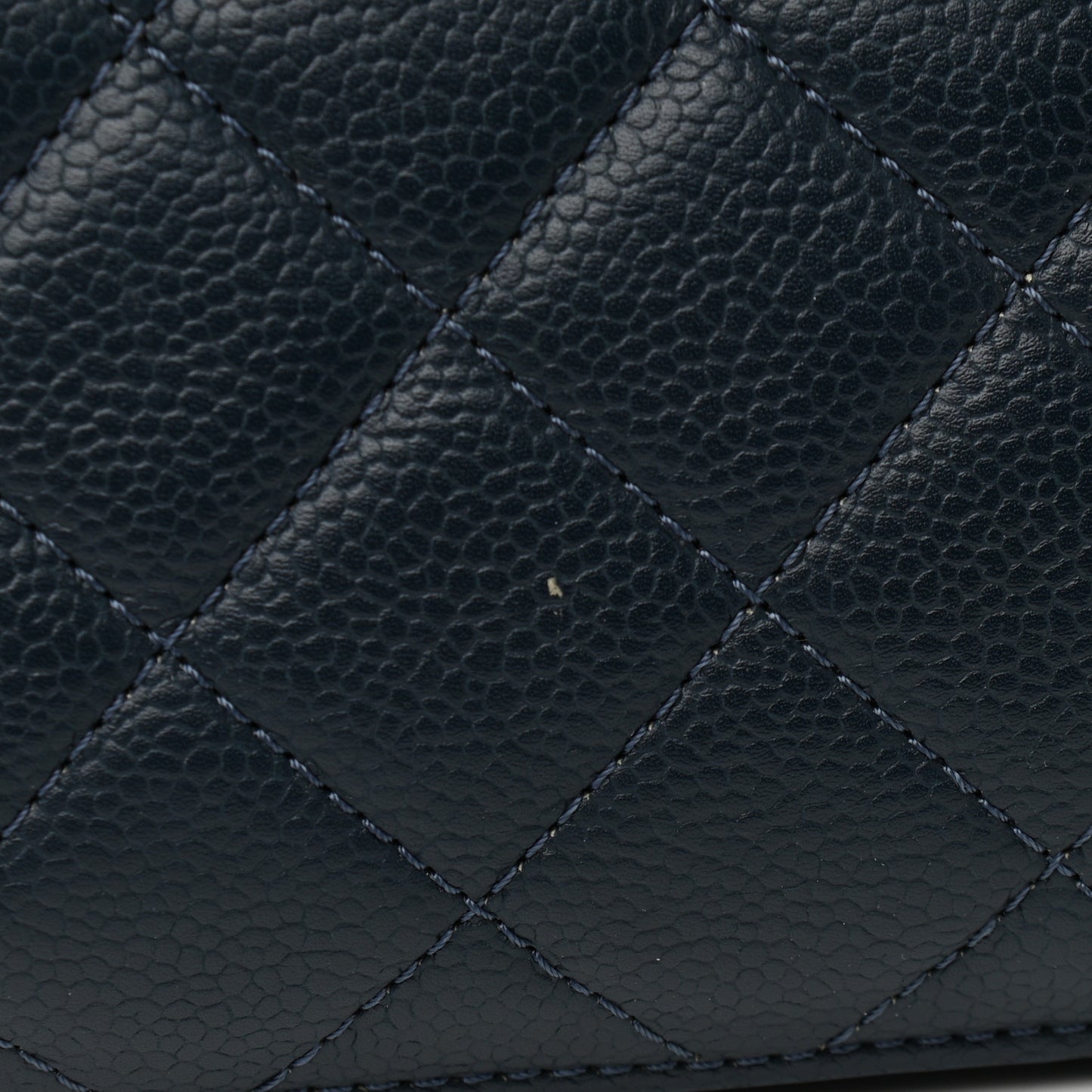 Caviar Quilted Large CC Box Shopping Tote Navy