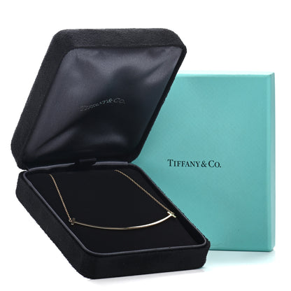 Tiffany 18K Yellow Gold Large T Smile Pendant Necklace 5 of 5