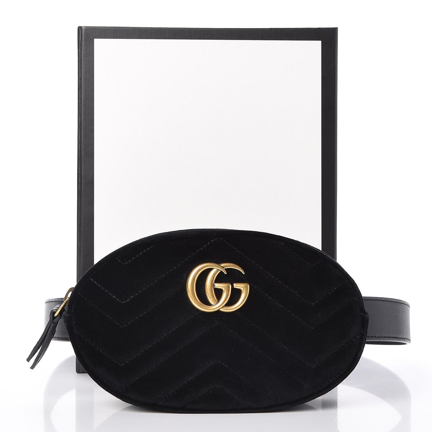 Velvet Matelasse GG Marmont Belt Bag 85 34 Black