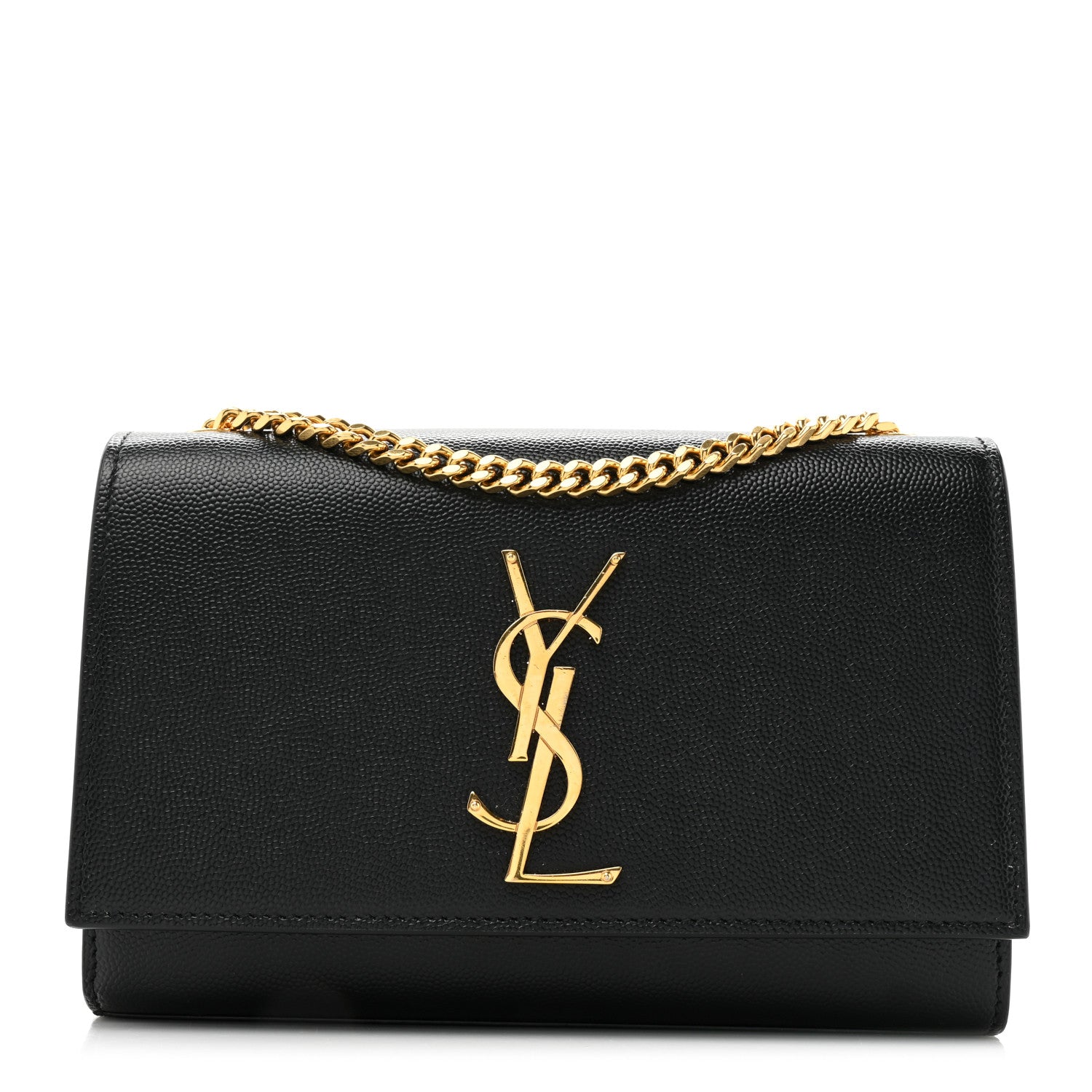 Saint Laurent Grain De Poudre Small Classic Monogram Kate Satchel Black 1 of 14