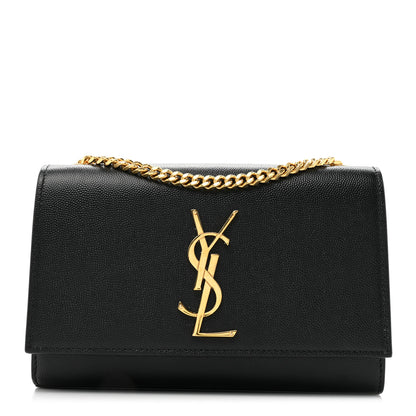 Saint Laurent Grain De Poudre Small Classic Monogram Kate Satchel Black 1 of 14