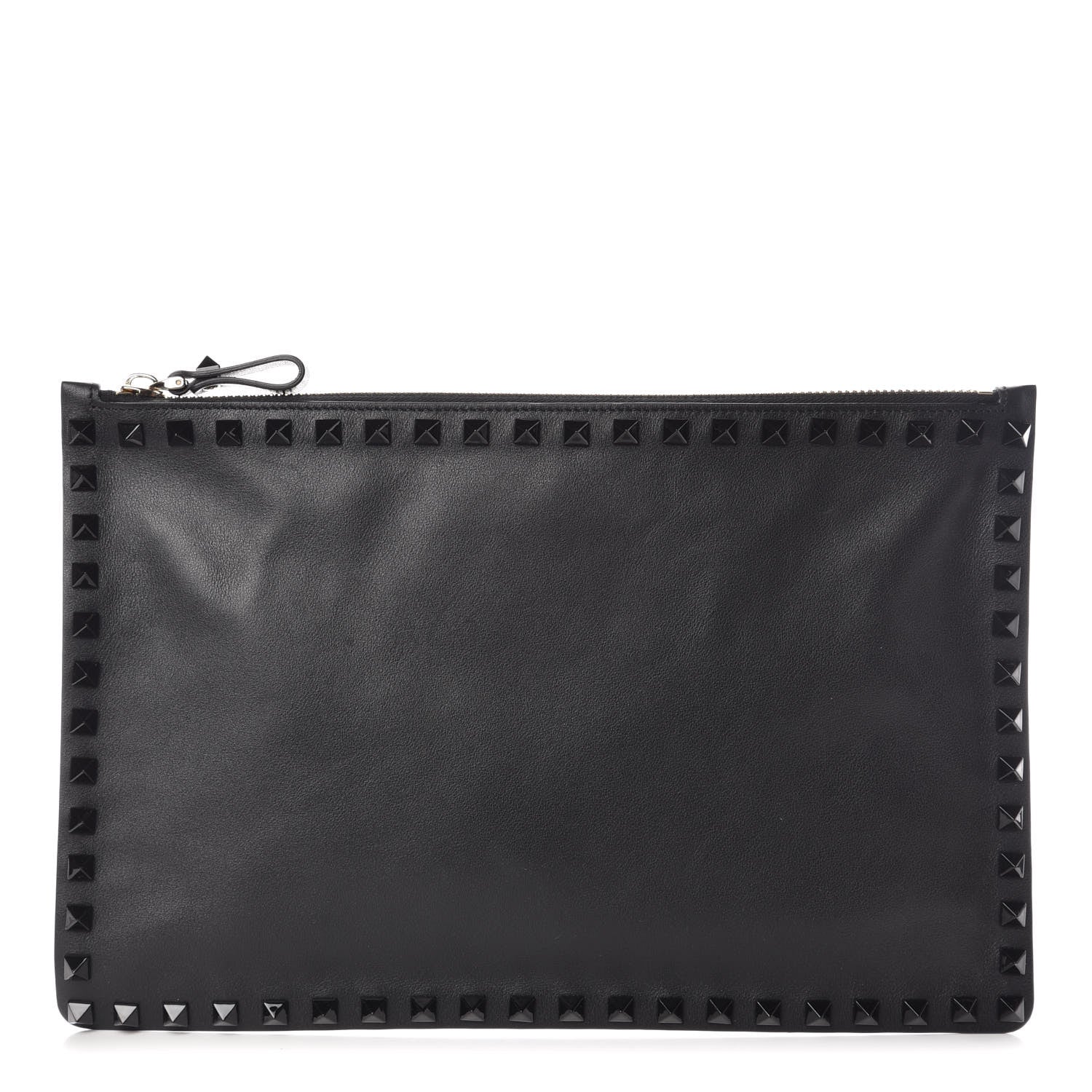 Valentino Garavani Vitello Large Rockstud Zip Pouch Black 1 of 7