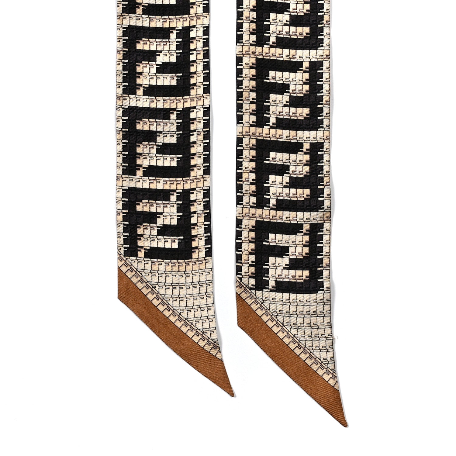 Fendi Silk FF Wrappy Bandeau Brown 2 of 3