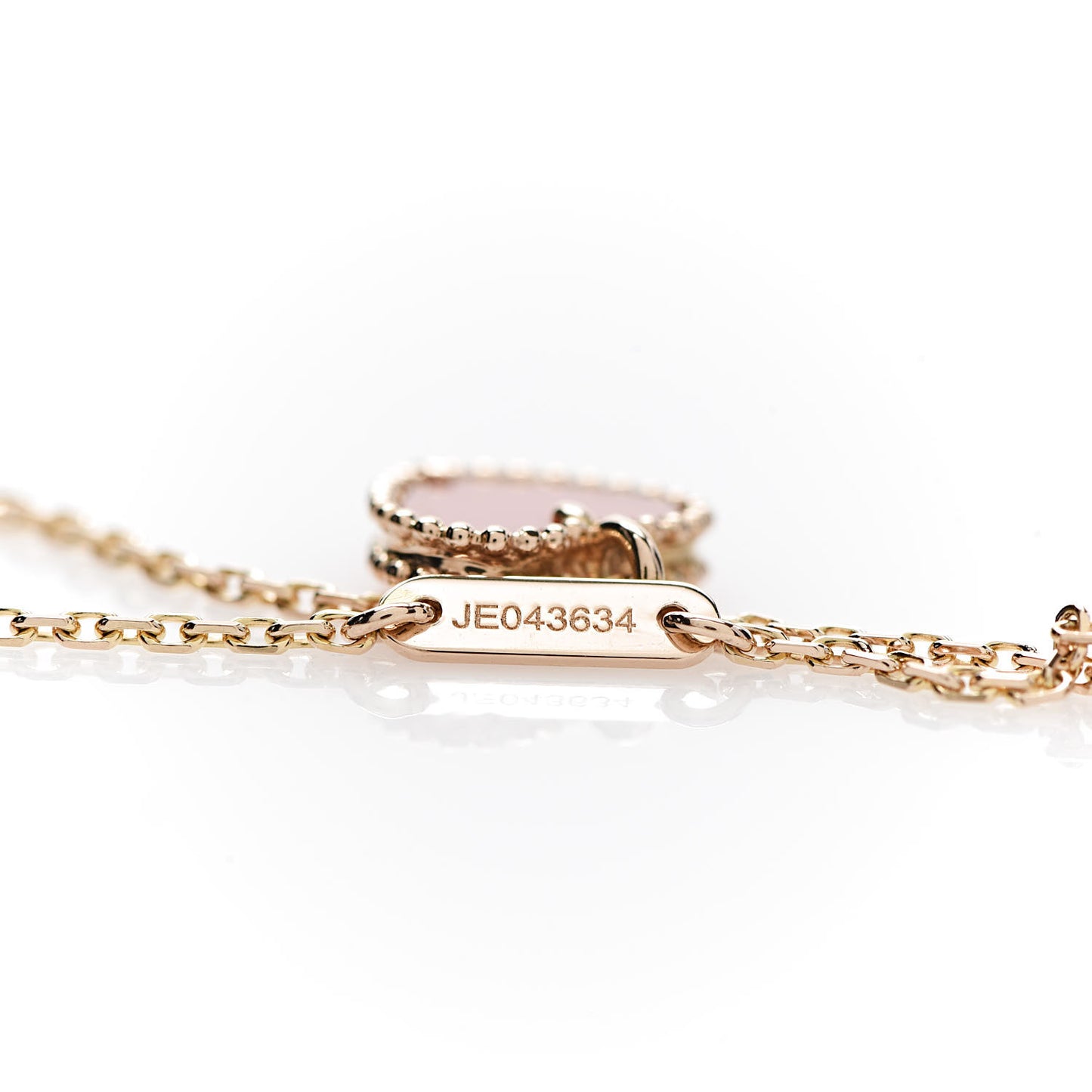 18K Rose Gold Carnelian Sweet Alhambra Heart Pendant Necklace