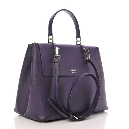 Prada Saffiano Cuir Convertible Top Handle Tote Viola 3 of 6