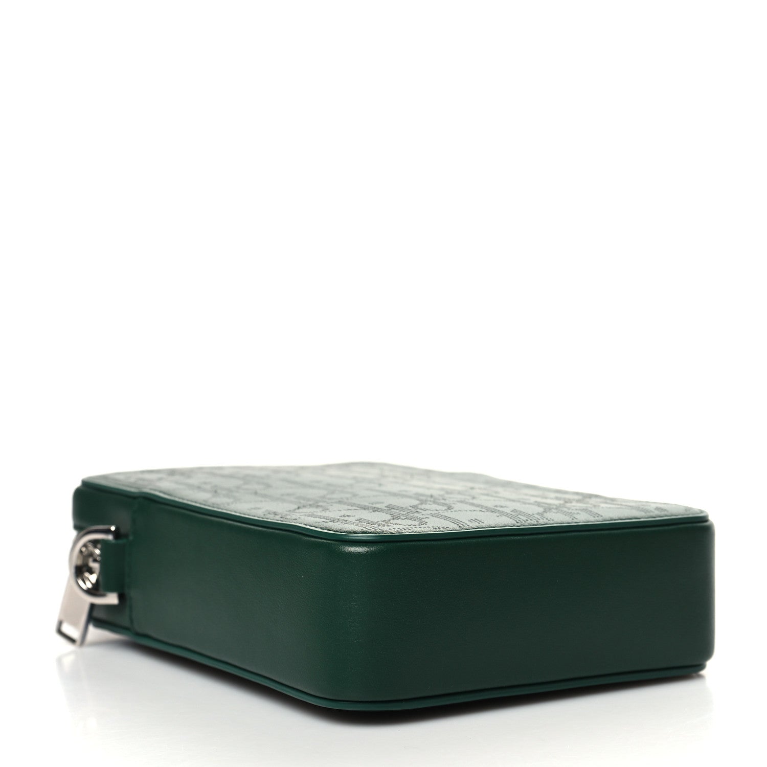 Christian Dior Calfskin Oblique Galaxy Perforated World Tour Messenger Pouch Green White 4 of 10