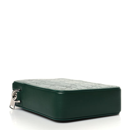 Christian Dior Calfskin Oblique Galaxy Perforated World Tour Messenger Pouch Green White 4 of 10