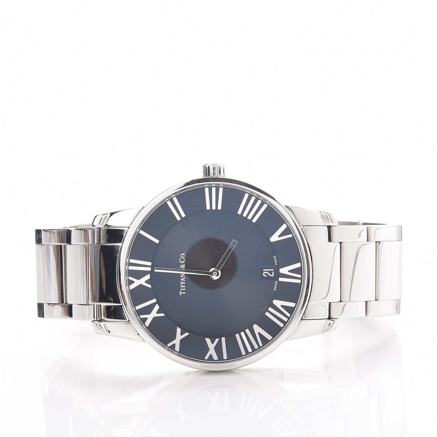Stainless Steel 37mm Atlas 2-Hand Quartz Watch Black