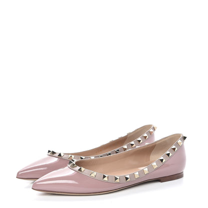 Valentino Garavani Patent Rockstud Ballerina Flats 36 Lipstick Poudre 3 of 9