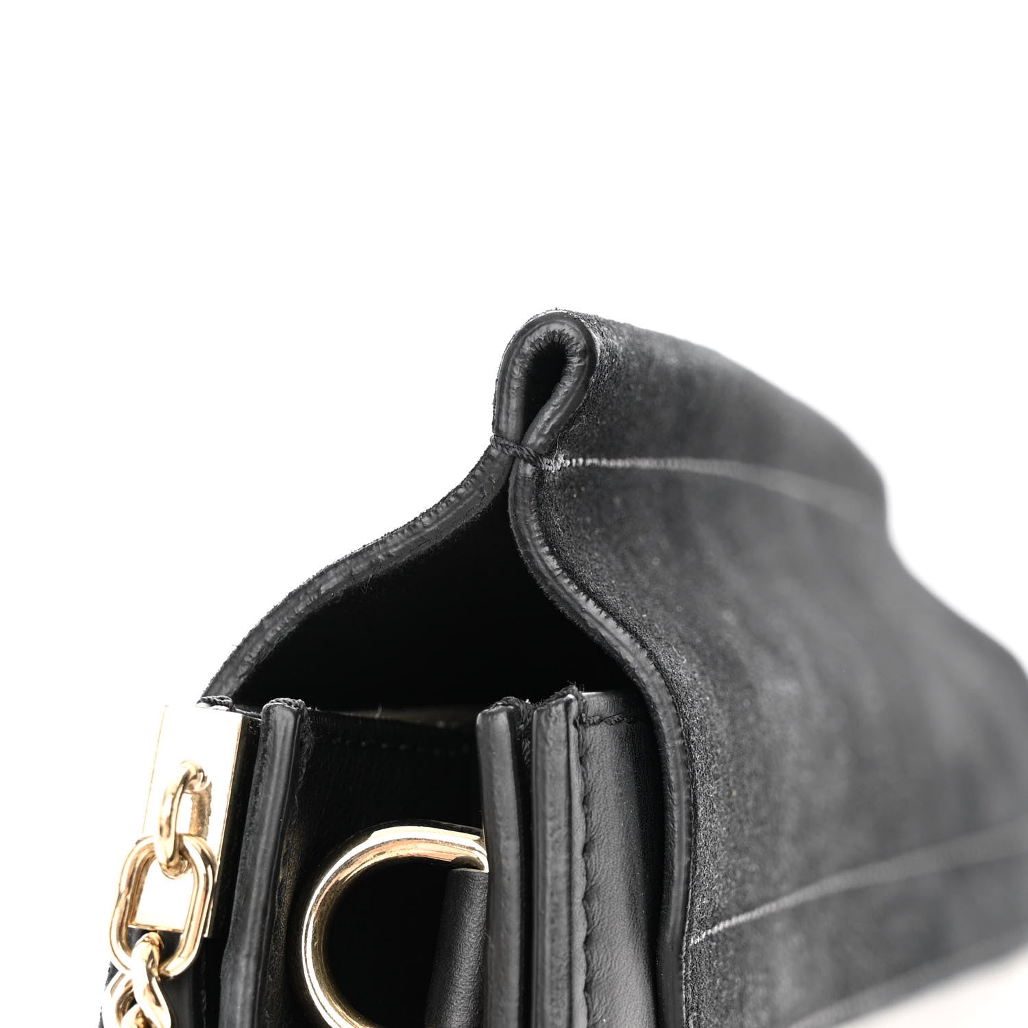 Chloe Suede Calfskin Medium Faye Shoulder Bag Black 12 of 16