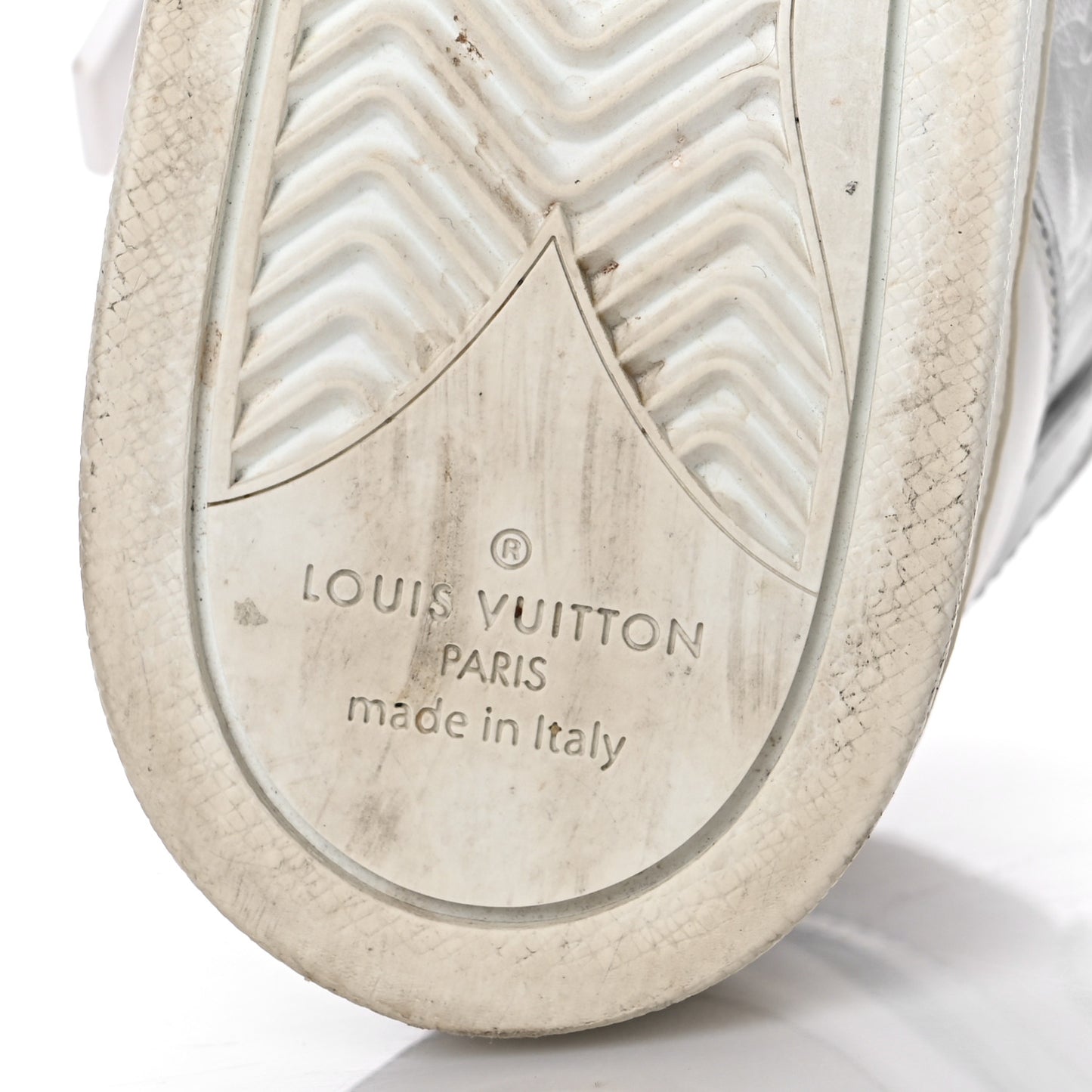 Metallic Calfskin Embossed Monogram Boombox Sneakers 38 White Silver