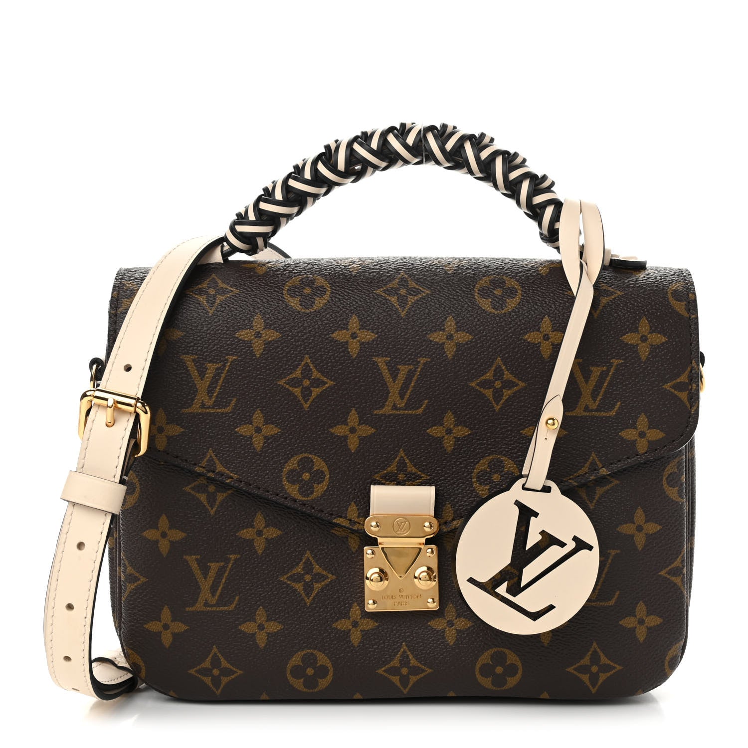 Louis Vuitton Monogram Braided Pochette Metis Creme Beige 1 of 10