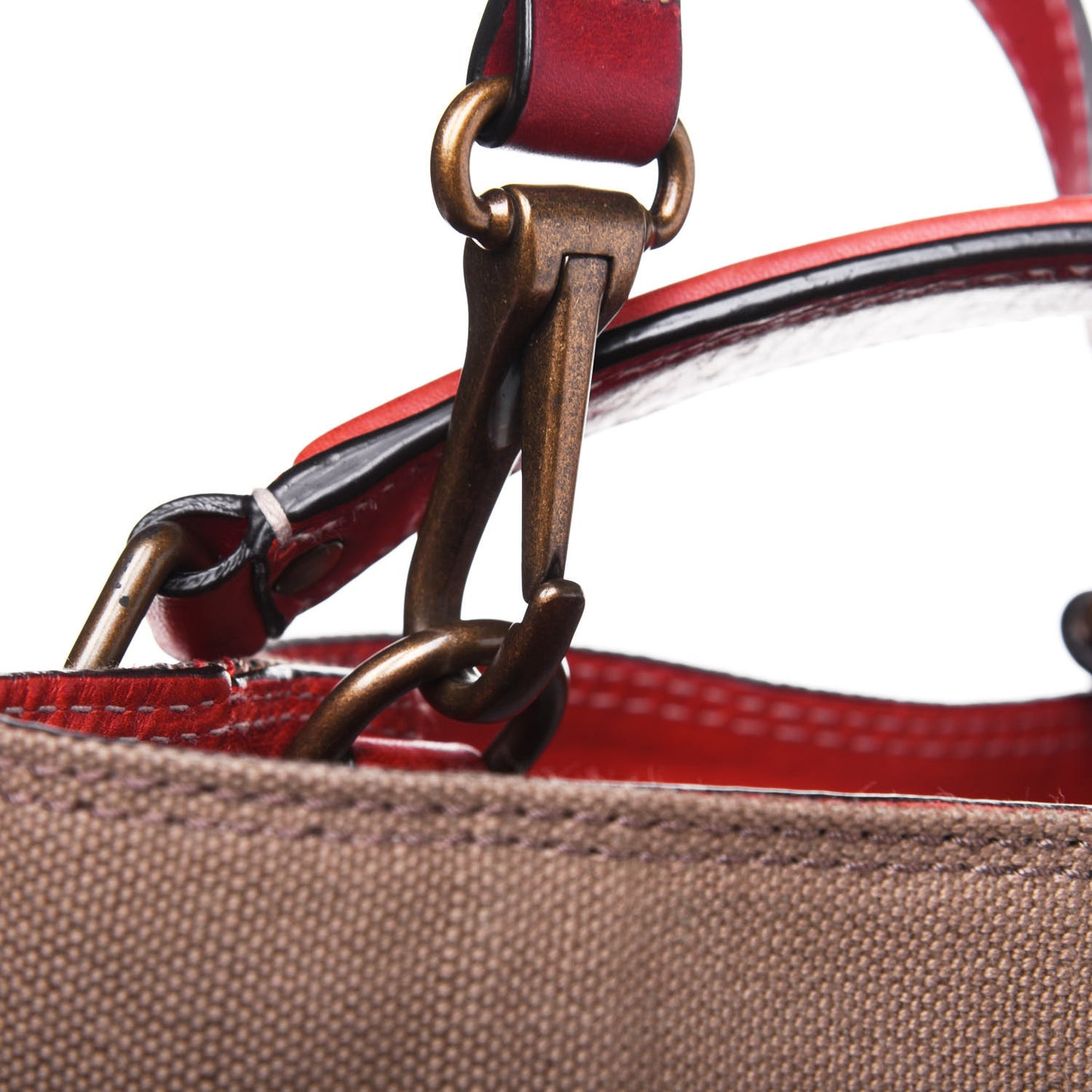 Canvas Mega Check Medium Ashby Hobo Cadmium Red