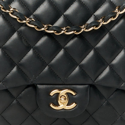 Chanel Lambskin Quilted Maxi Double Flap Black 9 of 11