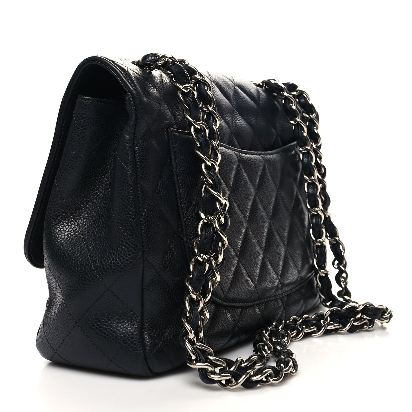 Caviar Quilted Jumbo Single Flap Black
