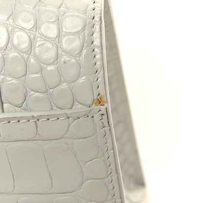 Balenciaga Calfskin Crocodile Embossed Small Hourglass Top Handle Bag White 13 of 15