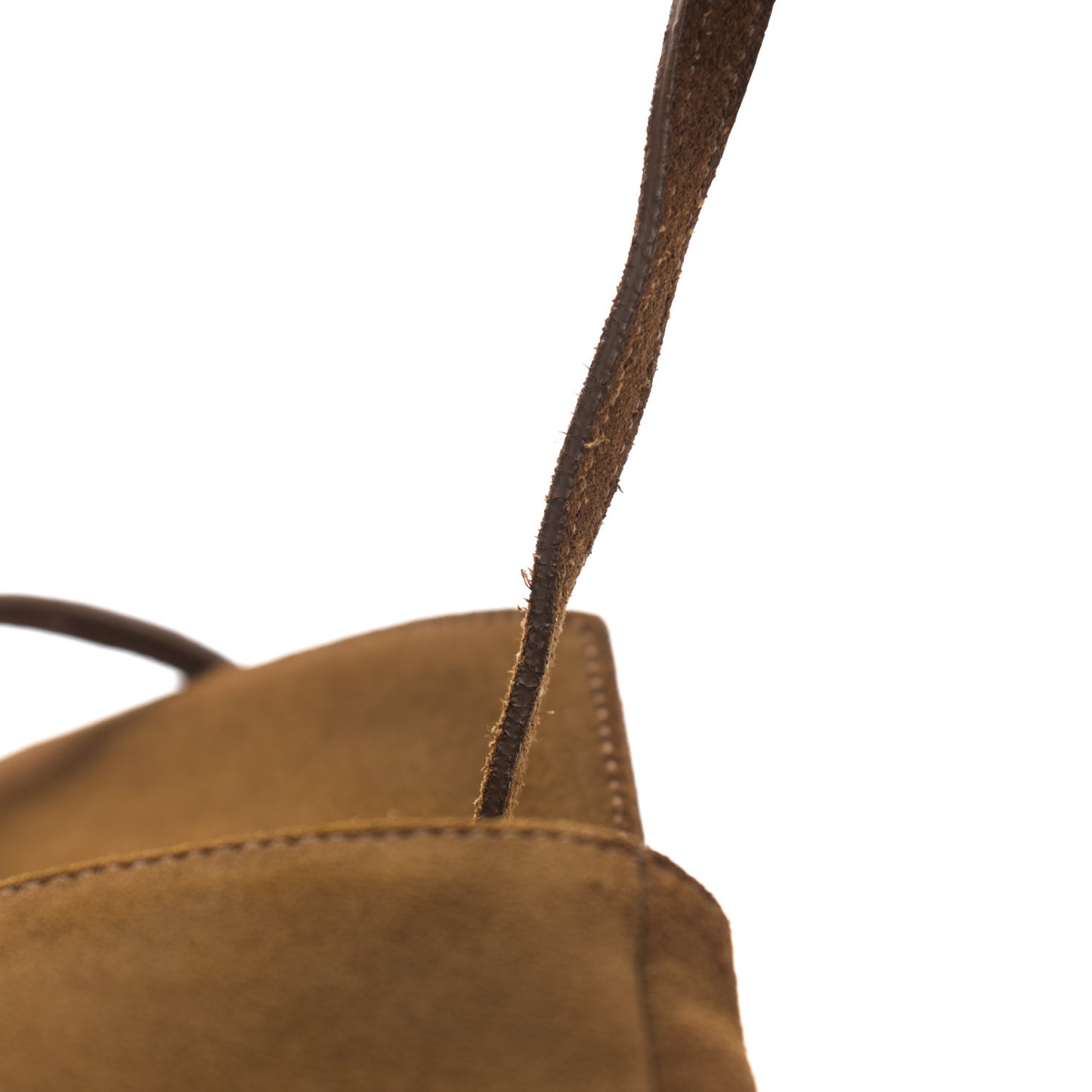 Suede Monogram Chain Wallet Brown