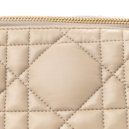 Christian Dior Calfskin Macrocannage Medium Diortravel Nomad Pouch Sand 8 of 10