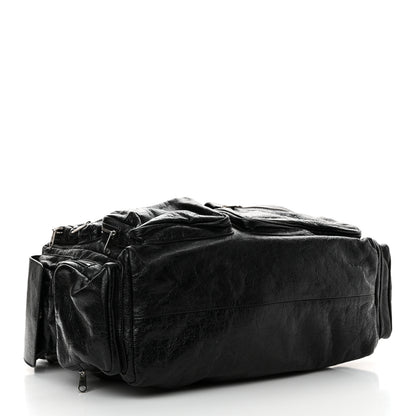 Balenciaga Agneau Arena Superbusy Large Sling Zip Shoulder Bag Black 4 of 13