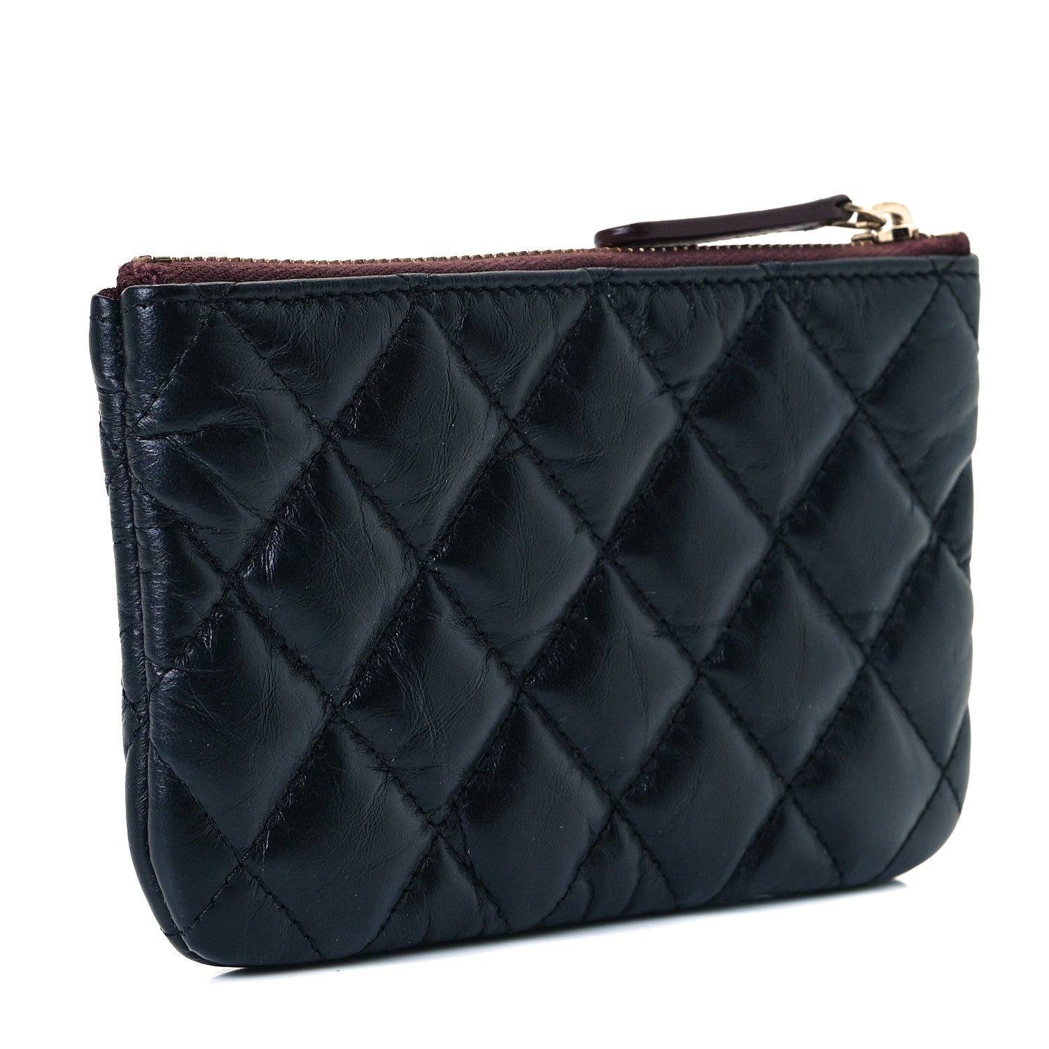 Chanel Aged Calfskin Quilted Small Lucky Charms Cosmetic Case Black 3 of 9