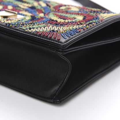 Christian Dior Lambskin Embroidered Medium Diorama Flap Bag Black 9 of 11