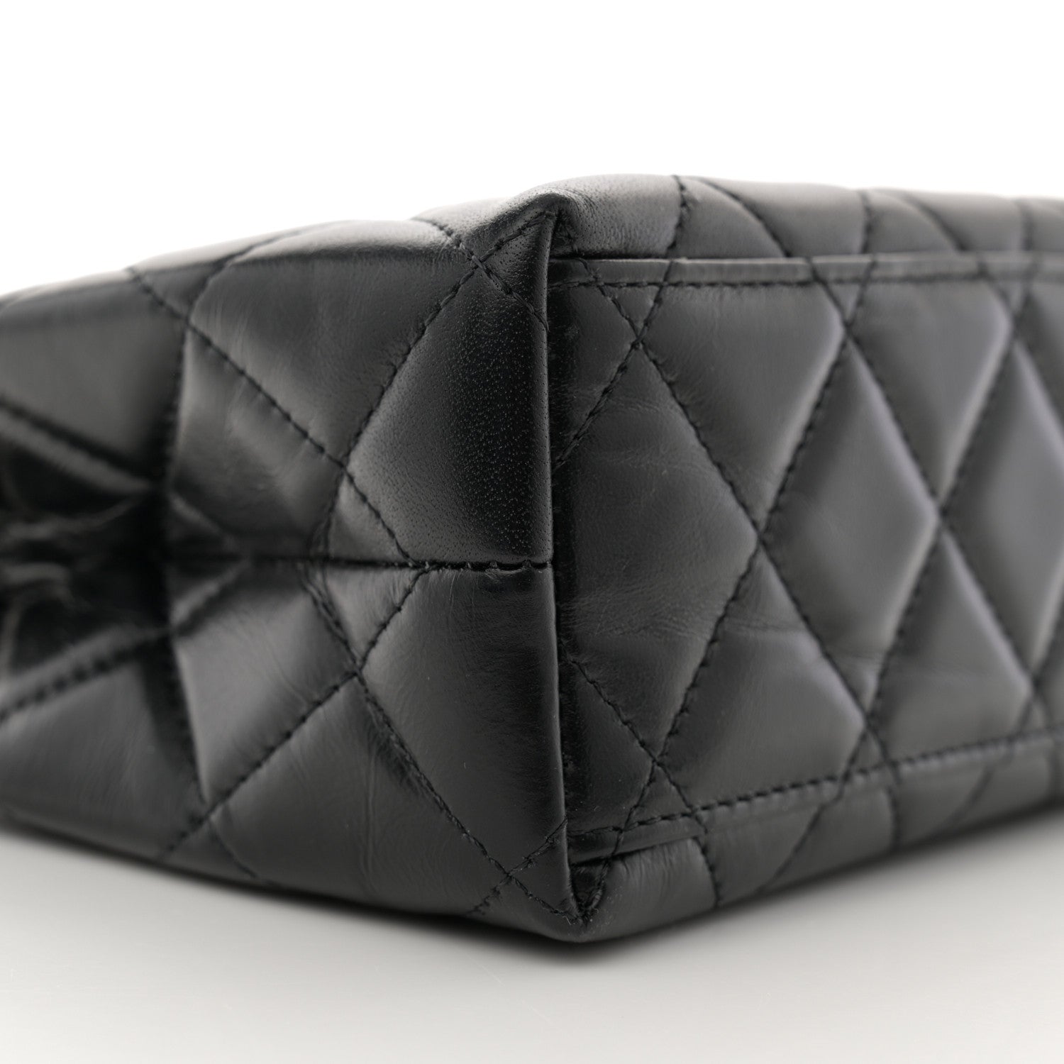 Chanel Shiny Aged Calfskin Quilted Nano Kelly Shopper Black 9 of 11