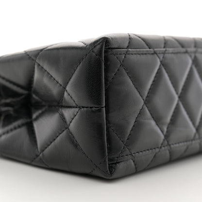Chanel Shiny Aged Calfskin Quilted Nano Kelly Shopper Black 9 of 11