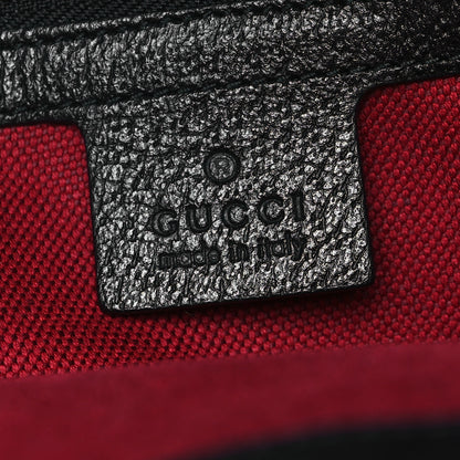 Gucci Textured Dollar Calfskin Web Tote Black 6 of 12