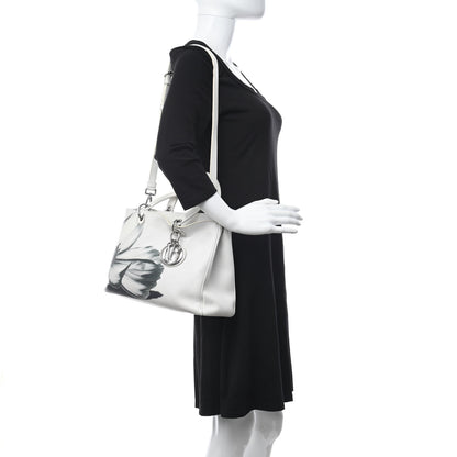 Christian Dior Bullcalf Printed Medium Flower Diorissimo Tote White 3 of 17