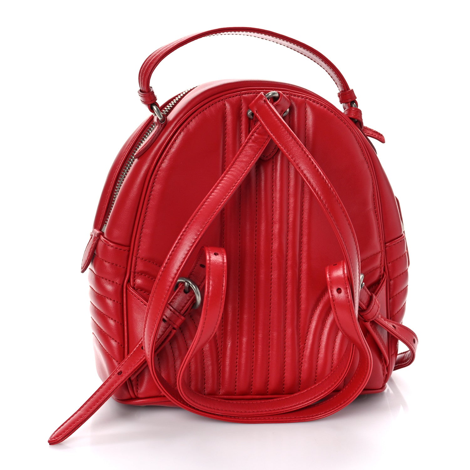 Prada Soft Calfskin Impunture Diagramme Day Backpack Fuoco 2 of 7