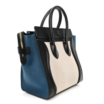 Celine Canvas Smooth Calfskin Mini Tri-Color Luggage Royal 3 of 17