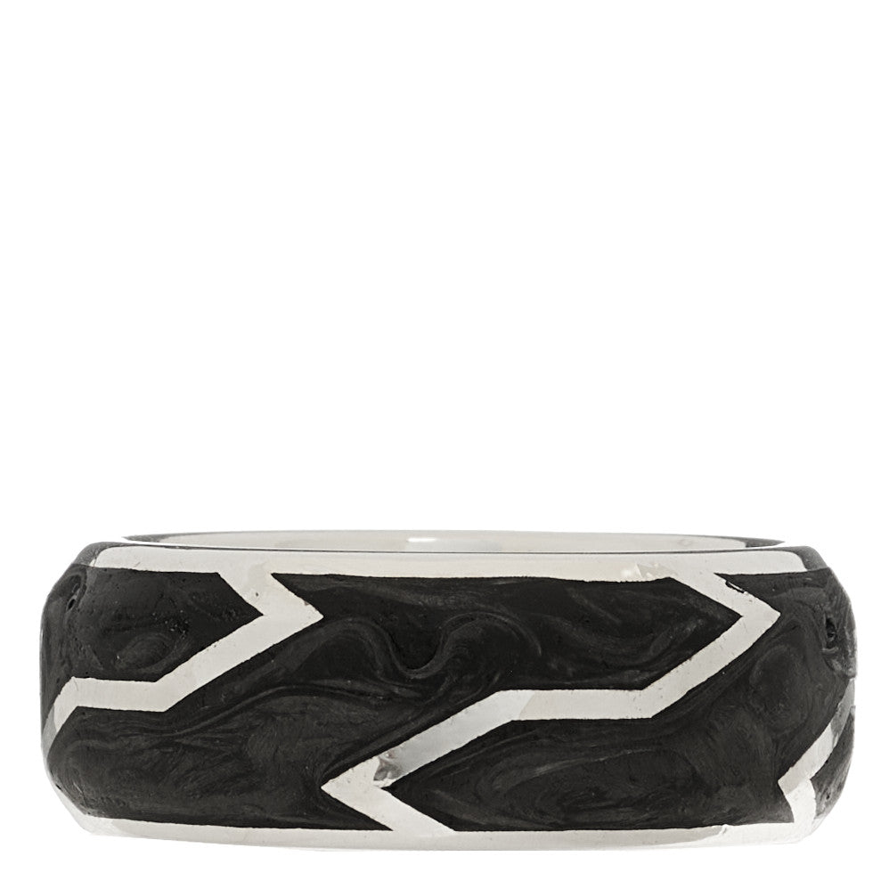 David Yurman Sterling Silver Black Diamond Forged Carbon Beveled Band Ring 63 10.25 3 of 6