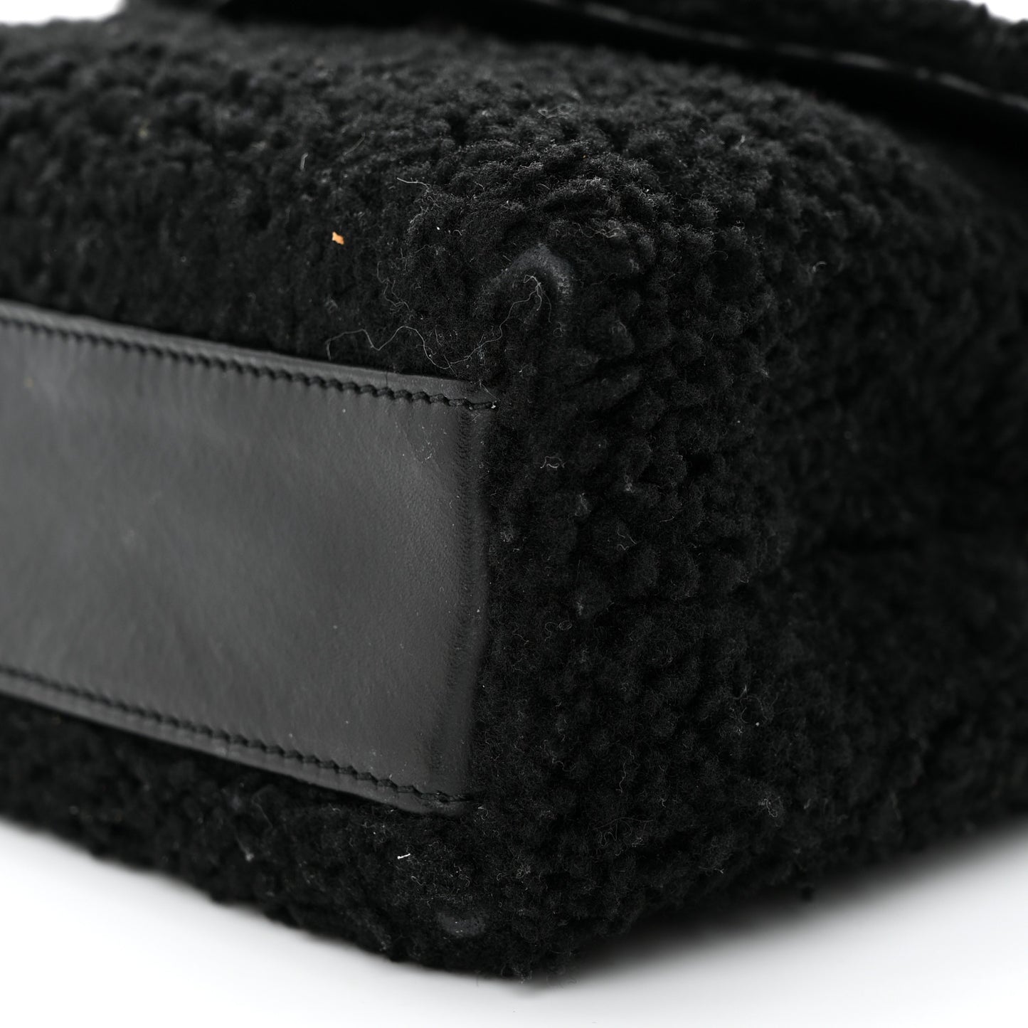 Shearling Toy Loulou Shoulder Bag Black
