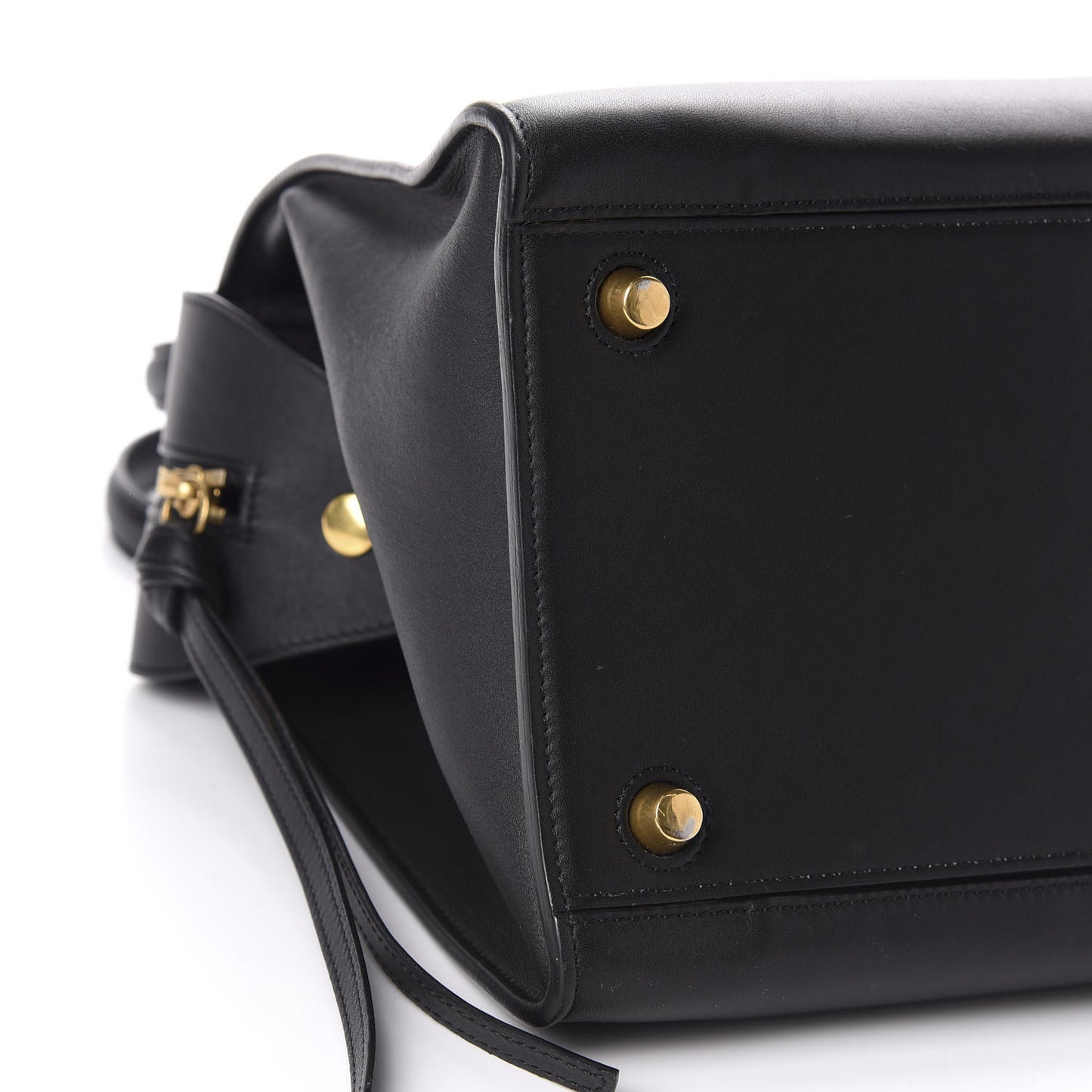 Smooth Calfskin Ring Bag Black