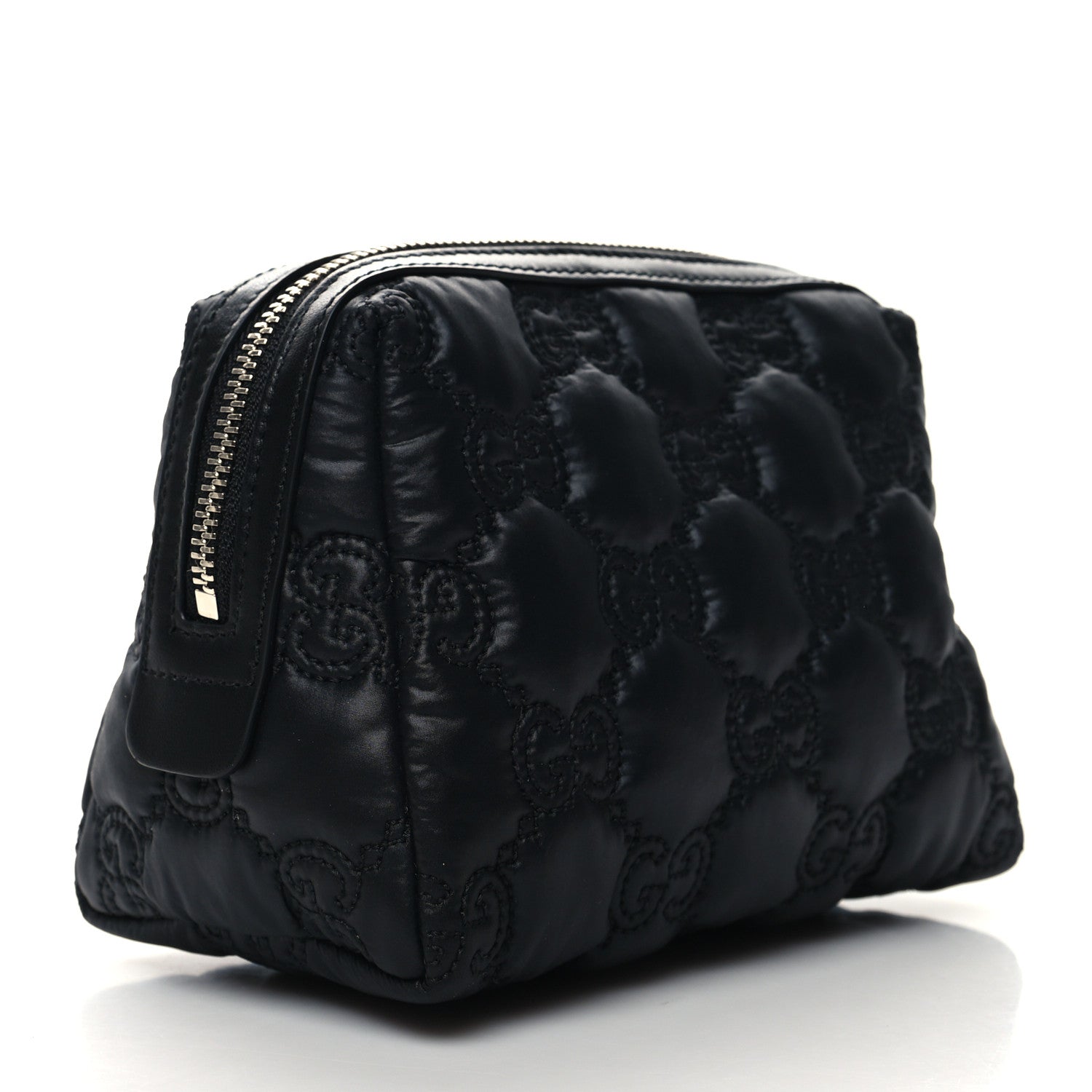 Gucci Nylon Calfskin Enamel GG Matelasse Beauty Case Black 3 of 10