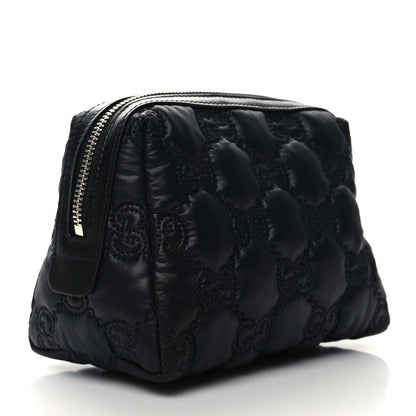 Gucci Nylon Calfskin Enamel GG Matelasse Beauty Case Black 3 of 10