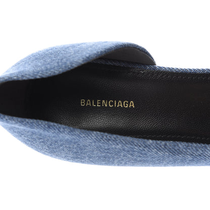 Balenciaga Denim BB D'Orsay Kitten Heel Pump 37 Light Blue 8 of 9