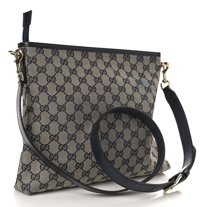 Gucci GG Supreme Monogram Web Flat Messenger Bag Navy 3 of 9