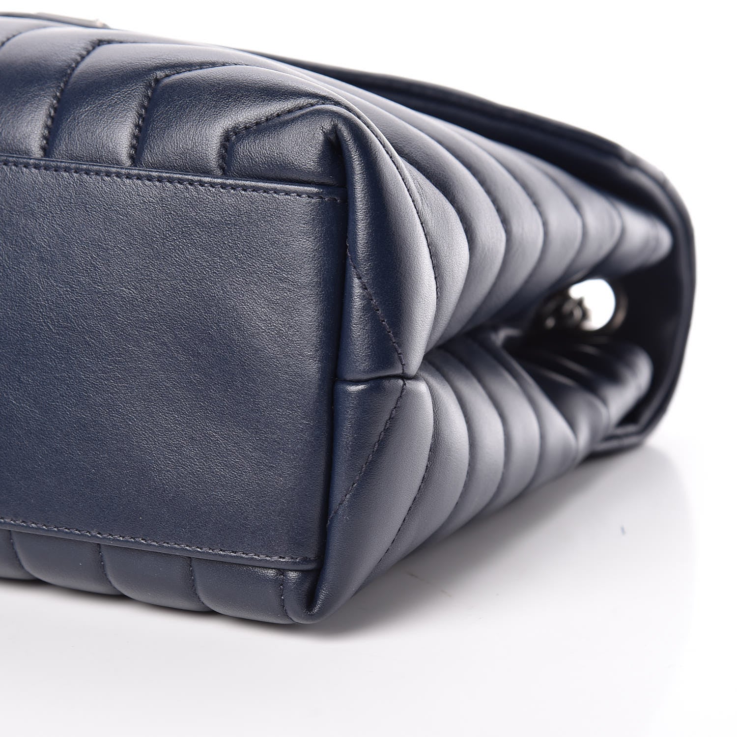 Saint Laurent Calfskin Y Quilted Monogram Medium Loulou Chain Satchel Denim Blue 6 of 10