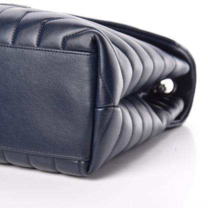 Saint Laurent Calfskin Y Quilted Monogram Medium Loulou Chain Satchel Denim Blue 6 of 10