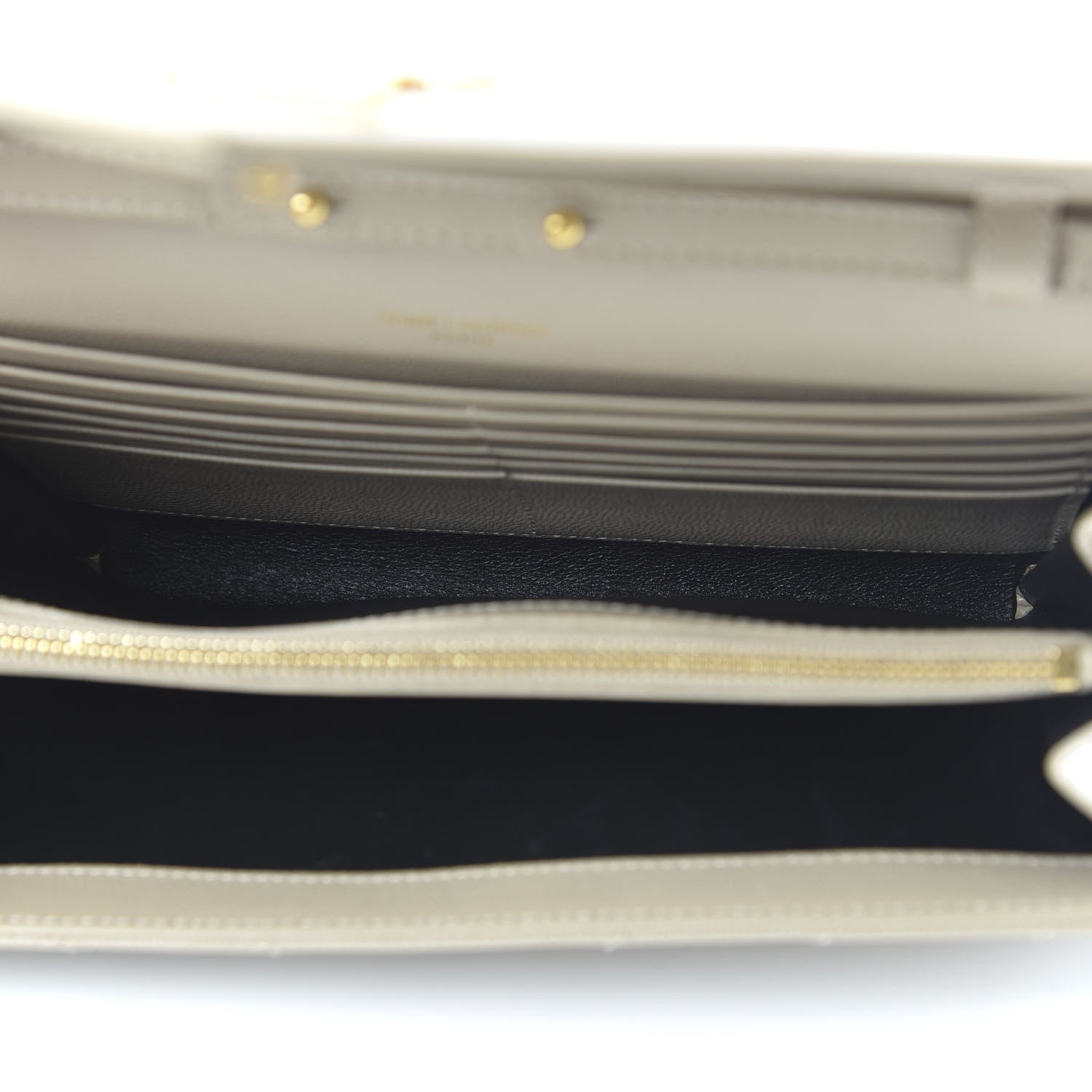 Saint Laurent Grain De Poudre Matelasse Chevron Monogram Envelope Chain Wallet Nude Powder 5 of 10