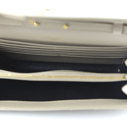 Saint Laurent Grain De Poudre Matelasse Chevron Monogram Envelope Chain Wallet Nude Powder 5 of 10